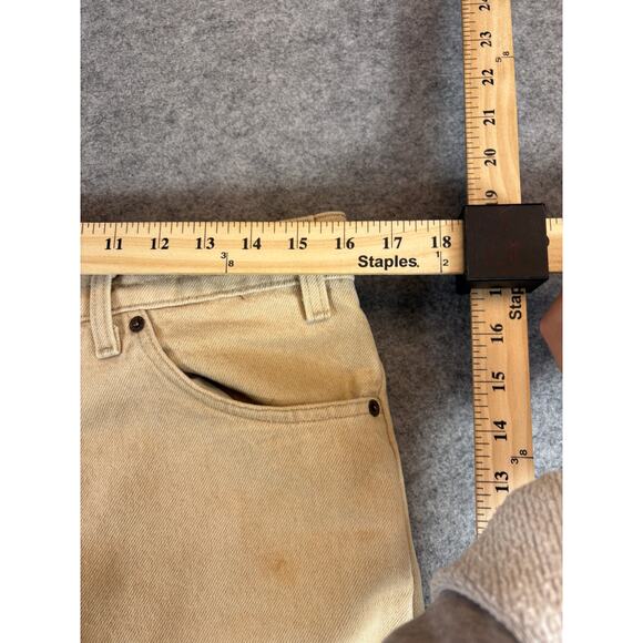 Levis 550 Jeans Men 33x34 Beige Denim Relaxed Fit Straight Leg Orange Tab Grunge - Picture 3 of 13